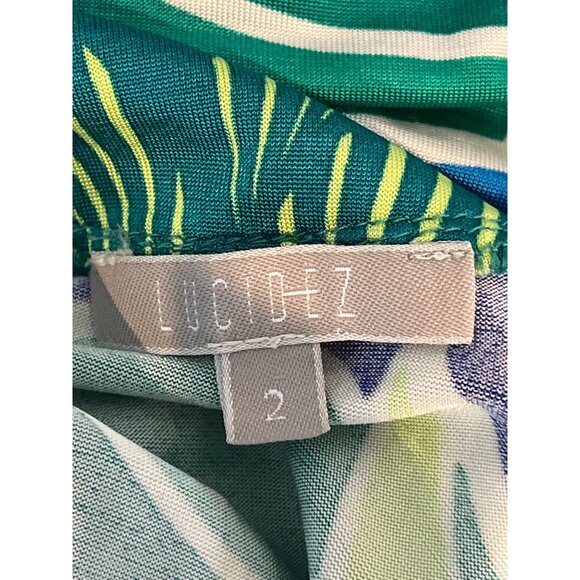 Lucidez Women’s XS (2) Green Blue Boho Shift Mini Dress - Picture 12 of 12